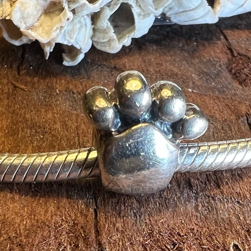 Authentic Chamilia Paw Print Dog Charm Family Bead Animal Love